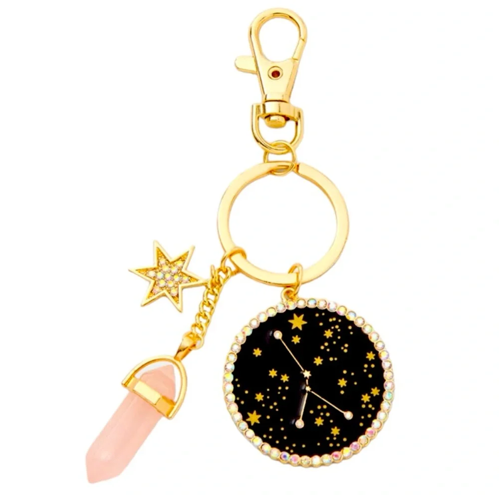 Gold Mystical Gem Zodiac Keychain - Cancer - NWT